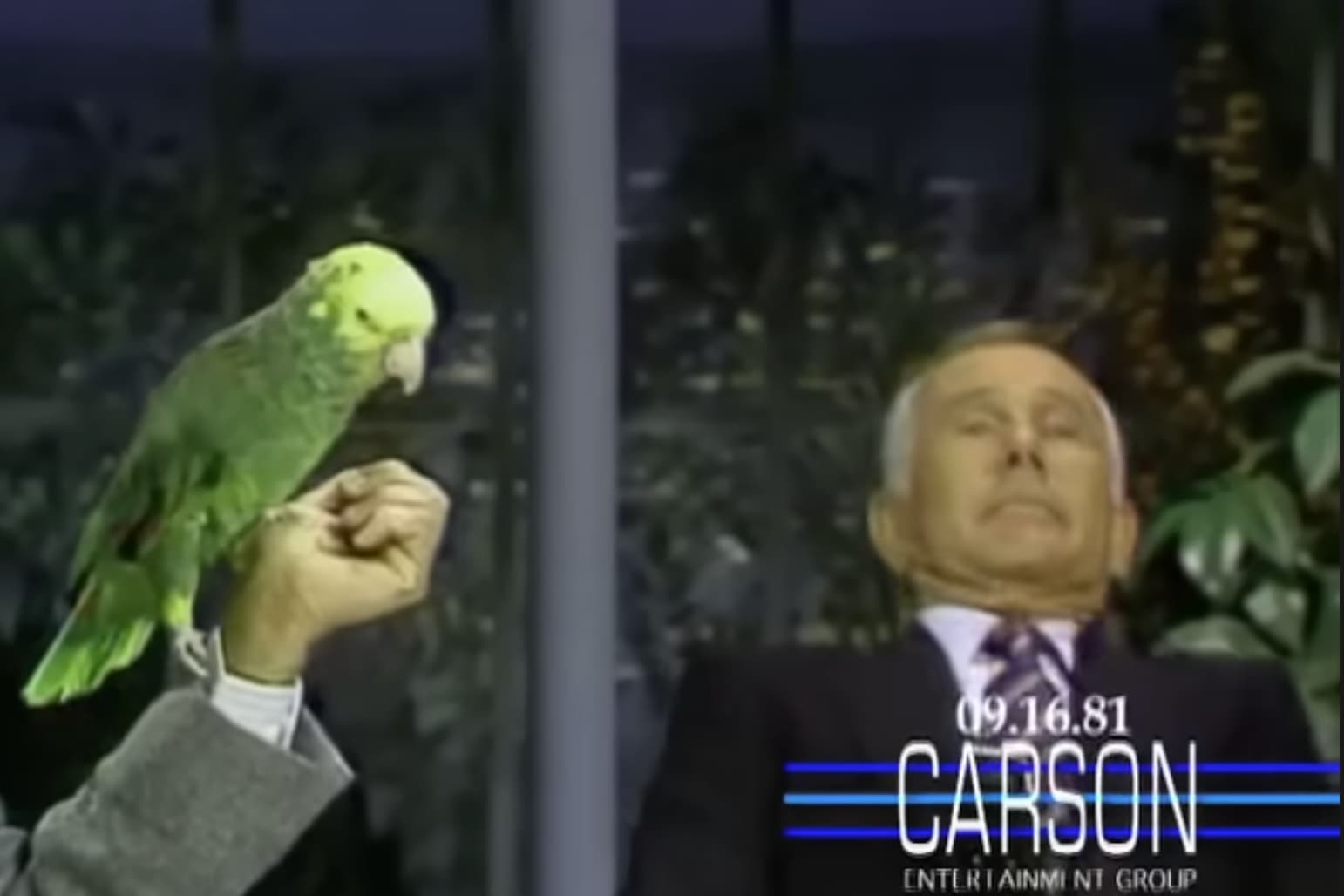 A singing parrot leaves Carson quite impressed. 